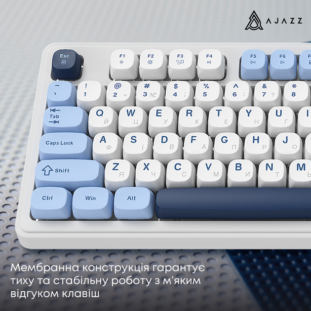 Клавіатура бездротова Ajazz AF98 Plus Wireless/Bluetooth/USB White