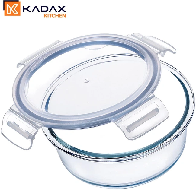 Набір контейнерів для їжі Kadax скляні з кришками та ущільнювачами 4 шт (5903699483220) - зображення 7