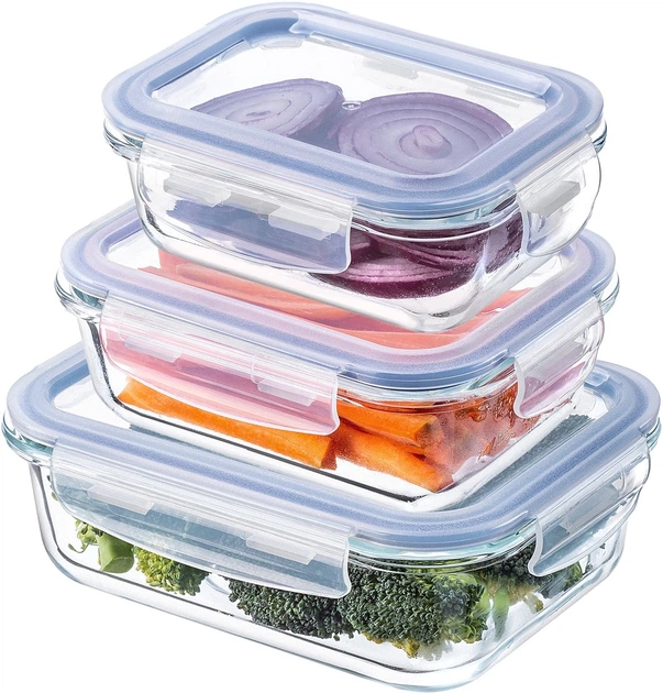 Pojemniki Kadax szklane z pokrywką 3 szt (5903699496701) - obraz 2