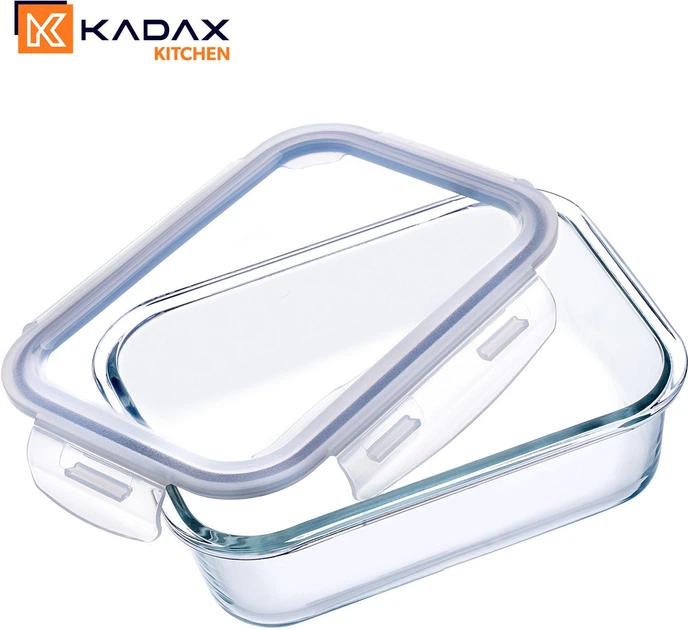 Zestaw pojemników na żywność Kadax szklane z pokrywkami i uszczelkami 4 szt (5903699483206) - obraz 7