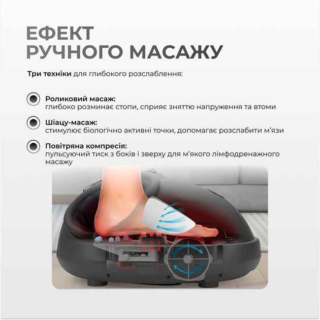 Масажер для ніг EasyFit лімфодренажний EF-2300-W - Фото 4 Масажер для ніг EasyFit лімфодренажний EF-2300-W - зображення 4