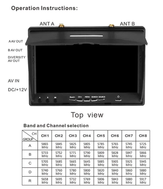 Монітор LCD5802D DVR 5.8GHz 40CH FPV - Фото 7 Монітор LCD5802D DVR 5.8GHz 40CH FPV - изображение 7