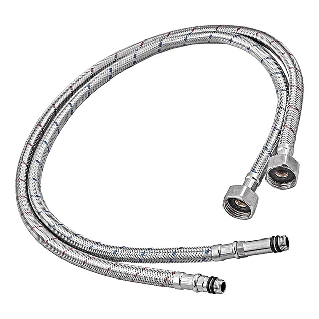 Шланги-голки для змішувачів 80 см Champion FH-01-F1/2"xM10-80 нержавійка (пара) (AC0670) - зображення 3
