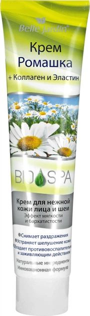 Крем для обличчя Belle Jardin Bio Spa Ромашка+Колаген та еластин, для чутливої шкіри 125 мл (5907582900375) - Фото 1 Крем для обличчя Belle Jardin Bio Spa Ромашка+Колаген та еластин, для чутливої шкіри 125 мл (5907582900375) - зображення 1