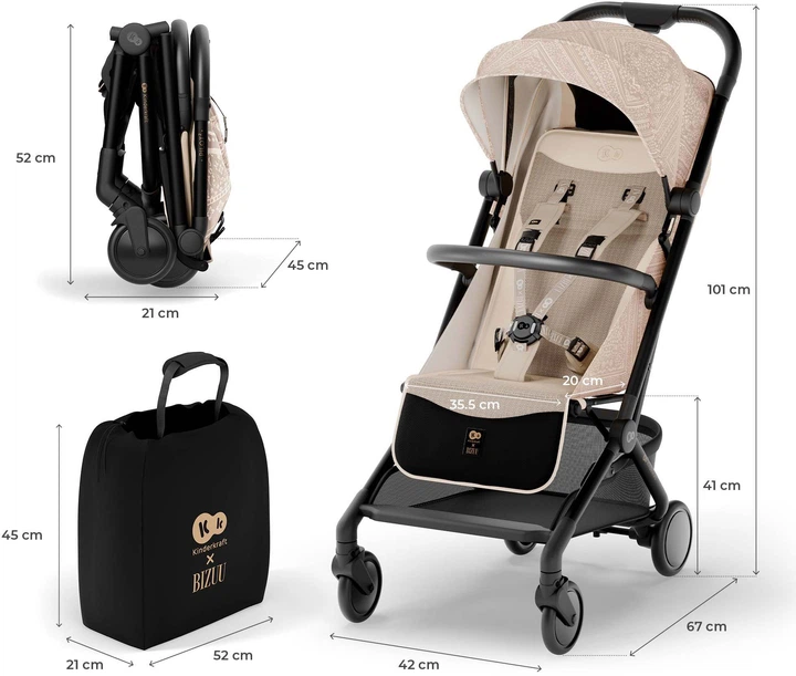 Wózek spacerowy KinderKraft Pilot 2 Dune Whisper (5902533928132) - obraz 9