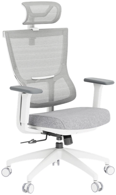 Крісло офісне OfficePro Elegant OC600-W-LG-LG - изображение 6