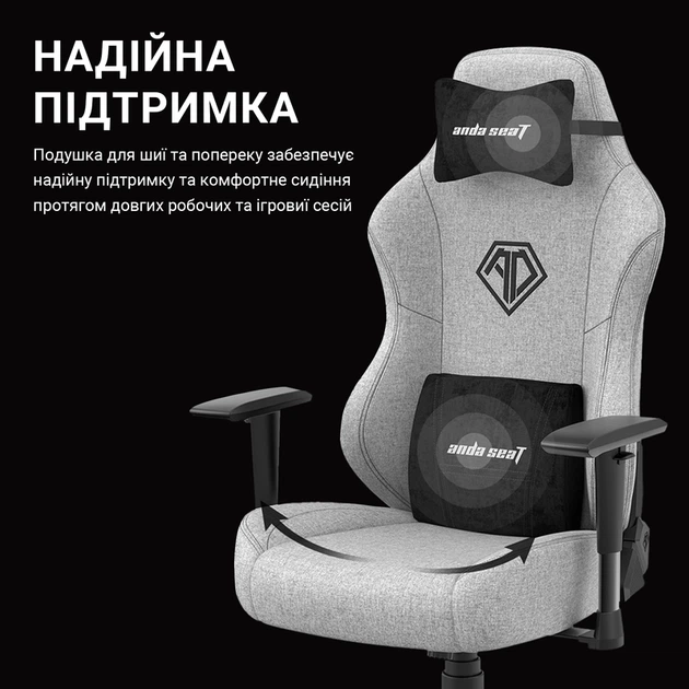 Крісло ігрове Anda Seat Phantom 3 White Size L - изображение 11