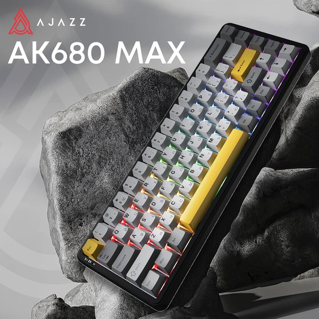 Дротова магнітна клавіатура Ajazz AK680 MAX Magnetic switches Black Gray Yellow (AK680-M-BGY-AW) - изображение 3