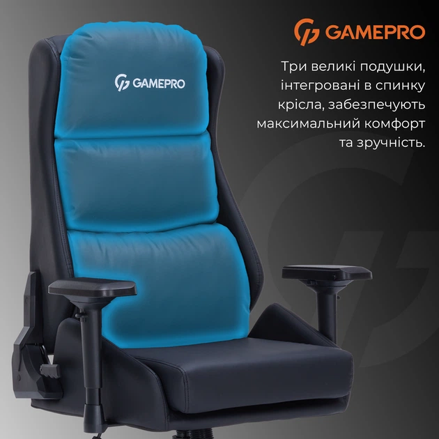 Крісло ігрове GamePro GC695B - зображення 9