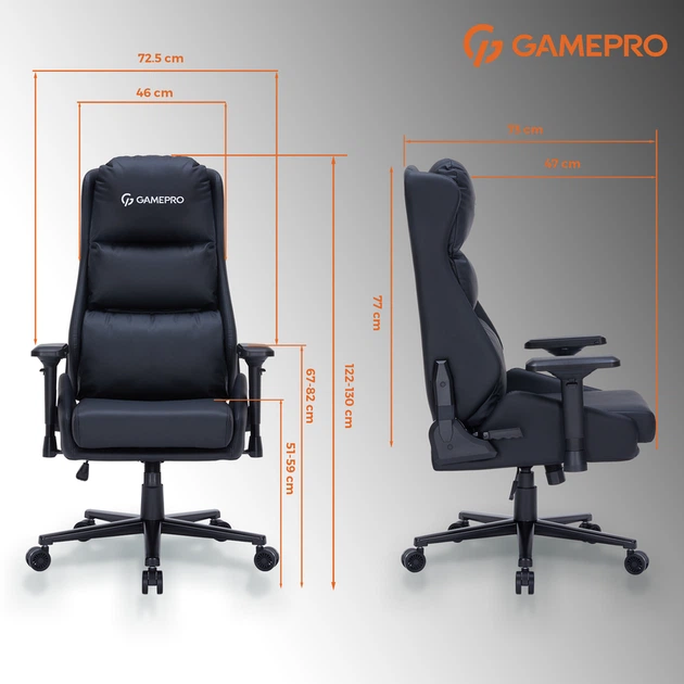 Крісло ігрове GamePro GC695B - зображення 15