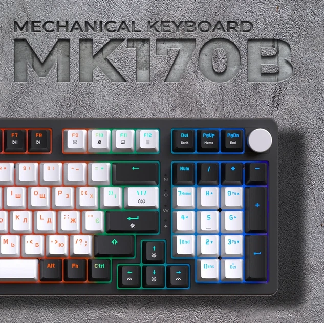 Дротова механічна клавіатура GamePro MK170B (Red) з Hot-Swap RGB Black - зображення 12