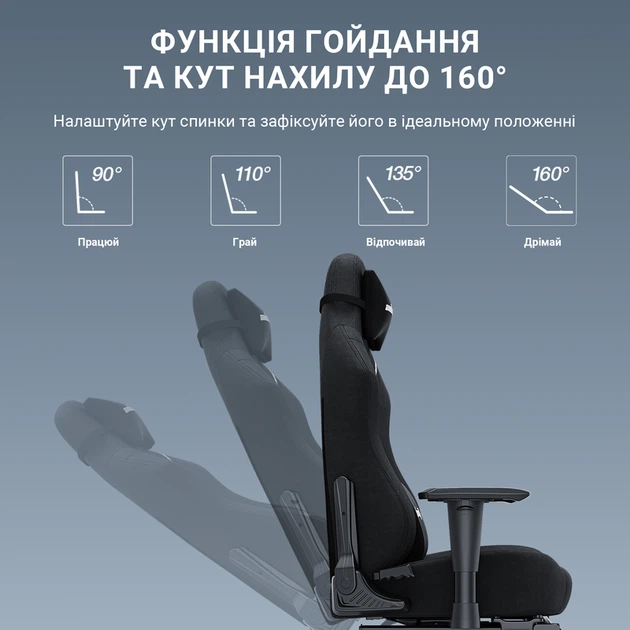 Крісло ігрове Anda Seat Luna Pro Dark Gray Fabric Size L - Фото 14 Крісло ігрове Anda Seat Luna Pro Dark Gray Fabric Size L - изображение 14