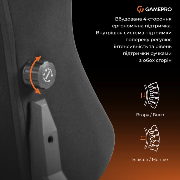 Крісло ігрове GamePro GC775B Fabric Black - изображение 10
