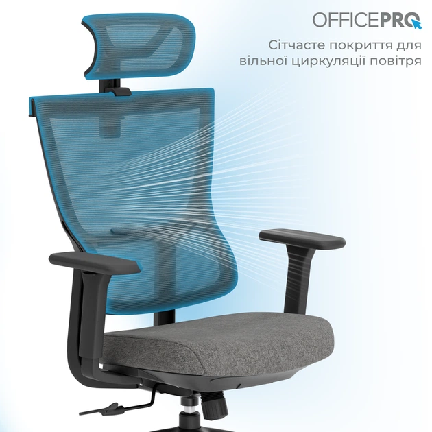 Крісло офісне OfficePro Elegant OC600-B-DG-DG - Фото 10 Крісло офісне OfficePro Elegant OC600-B-DG-DG - изображение 10