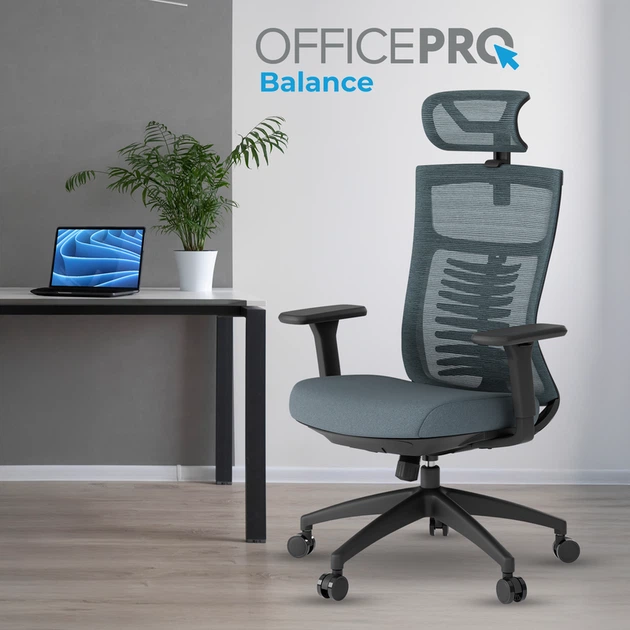 Крісло офісне OfficePro Balance OC550-B-DG-DG - изображение 9