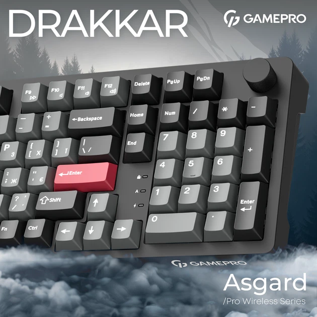 Бездротова механічна клавіатура GamePro Asgard Drakkar (MK305BK) - зображення 6
