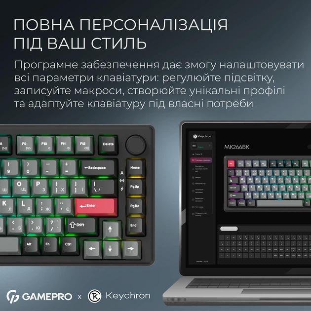 Бездротова механічна клавіатура GamePro Asgard Yord (MK266BK) - зображення 12