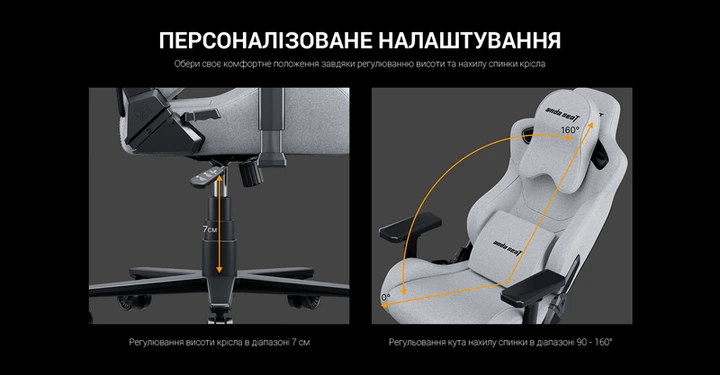 Крісло геймерське Anda Seat Kaiser Frontier XL Grey - изображение 13