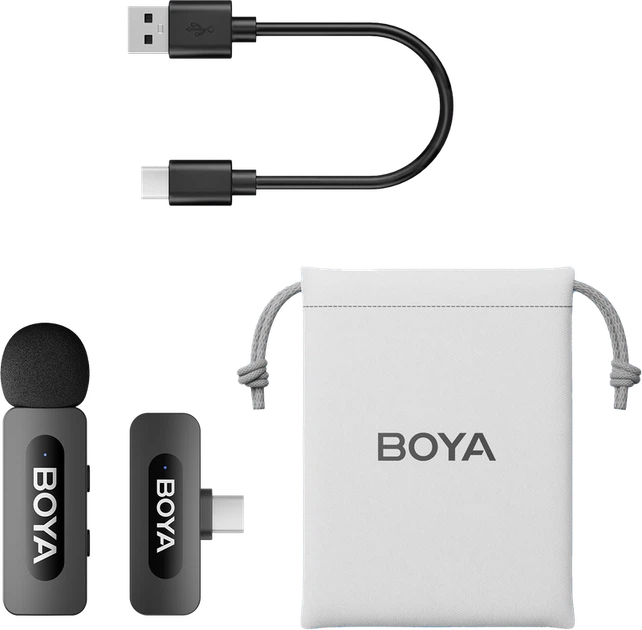 Бездротовий петличний мікрофон BOYA BY-V10 Type-C Black - изображение 2