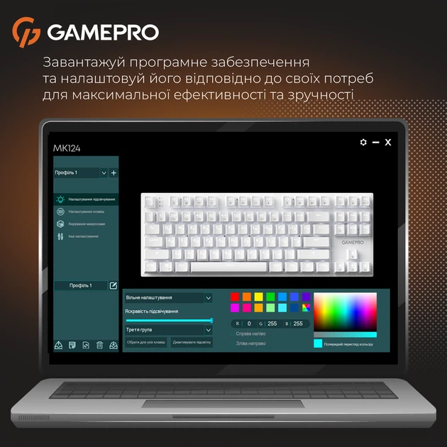 Дротова механічна клавіатура GamePro Genesis Joker (MK124W) 87% Red switches - зображення 14