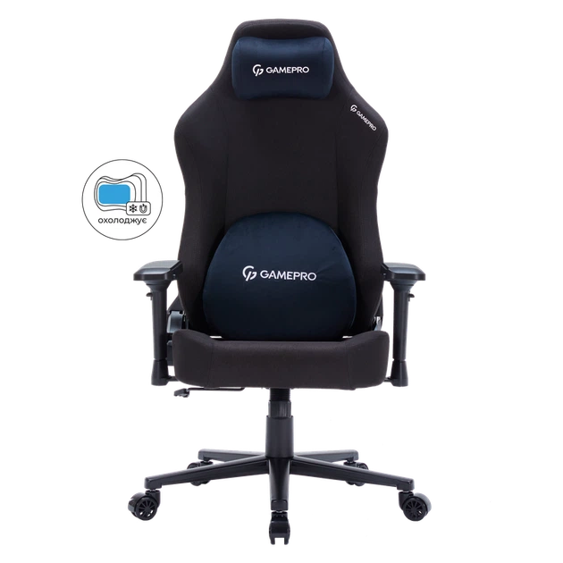 Крісло ігрове GamePro FGC750B Fabric Black - Фото 1 Крісло ігрове GamePro FGC750B Fabric Black - изображение 1