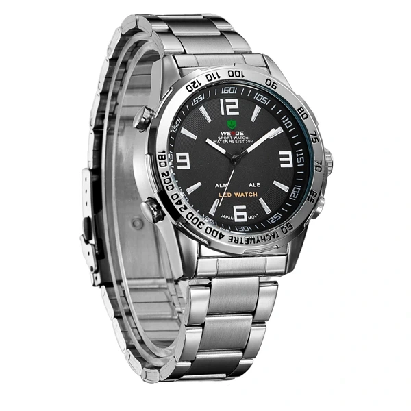 Чоловічий спортивний тактичний годинник Weide Standart Silver - изображение 6