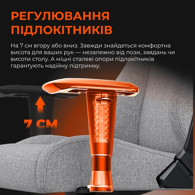 Крісло ігрове Anda Seat Novis L Fabric Dark Gray Size L - зображення 15