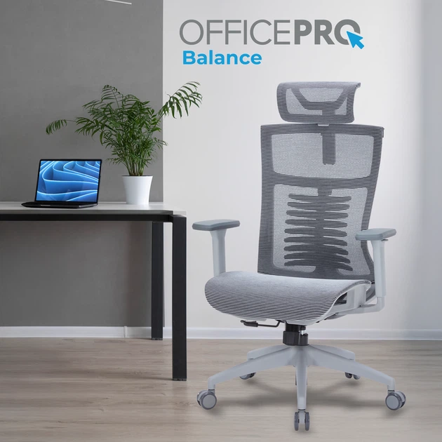 Крісло офісне OfficePro Balance OC620-G-DG-DG - Фото 7 Крісло офісне OfficePro Balance OC620-G-DG-DG - зображення 7