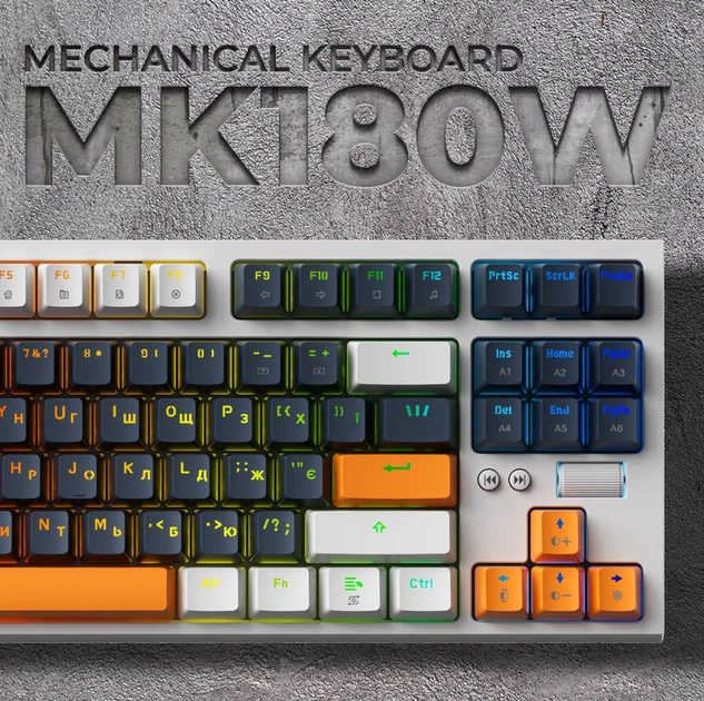 Дротова механічна клавіатура GamePro MK180W (Red) з Hot-Swap RGB White - зображення 12
