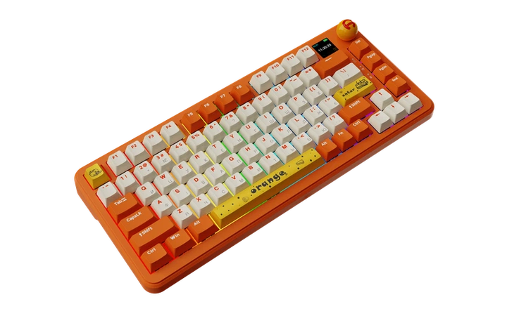 Бездротова механічна клавіатура Ajazz AK820 MAX Avocado Switch Orange-White Theme-RGB--With Screen - зображення 3