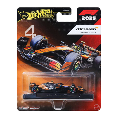 Машинка Premium Hot Wheels McLaren Formula 1 Team (#4 Lando Norris) 1:64 JKD88 Orange - Фото 1 Машинка Premium Hot Wheels McLaren Formula 1 Team (#4 Lando Norris) 1:64 JKD88 Orange - зображення 1