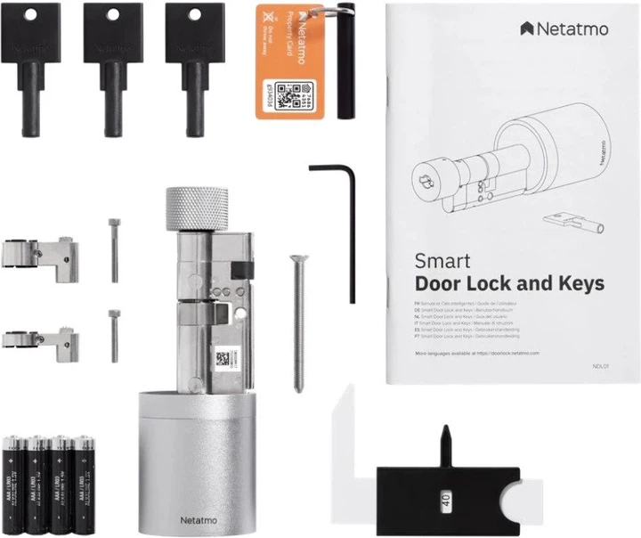 Inteligentny zamek Netatmo NDL-EC Bluetooth z 3 kluczami (3700730504805) - obraz 2