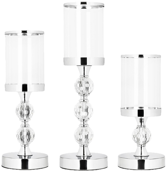 Świecznik Springos CA1465 metalowy 3 szt Srebrzysty (5908455301817) - obraz 1