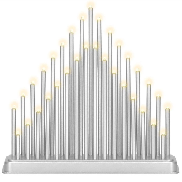 Підсвічник Springos CL0855 адвент 33 LED Сріблястий (5907719426778) - зображення 2