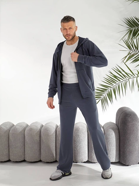 Чоловічий спортивний костюм на блискавці (кофта+штани) Uaclothes 54-56 Графітовий (like36364-167871359) - зображення 5