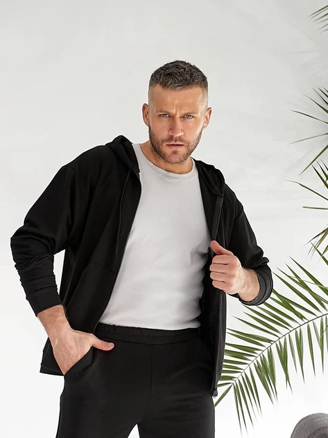Чоловічий спортивний костюм на блискавці (кофта+штани) Uaclothes 42-44 Чорний (like36363-167861349) - Фото 4 Чоловічий спортивний костюм на блискавці (кофта+штани) Uaclothes 42-44 Чорний (like36363-167861349) - зображення 4