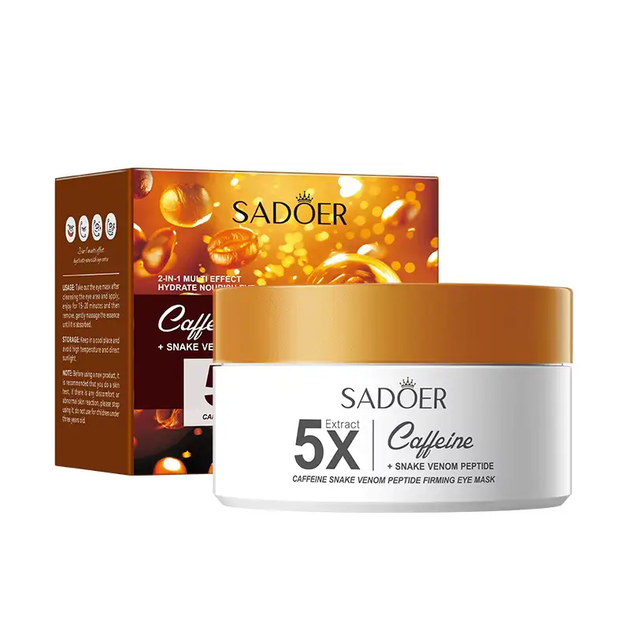 Гидрогелевые патчи с кофеином и змеиным пептидом SADOER 5X Caffeine Snake Venom Peptide Eye Mask, 80 шт (6973098891246) - Фото 1 Гидрогелевые патчи с кофеином и змеиным пептидом SADOER 5X Caffeine Snake Venom Peptide Eye Mask, 80 шт (6973098891246) - изображение 1