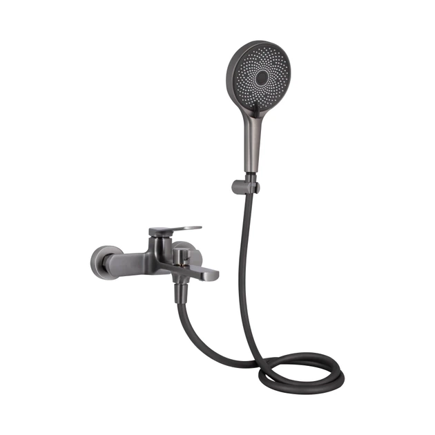 Смеситель для ванны Qtap Slavonice с душевым гарнитуром QTSLV259GMB48035 Gunmetal Black PVD графит - изображение 2