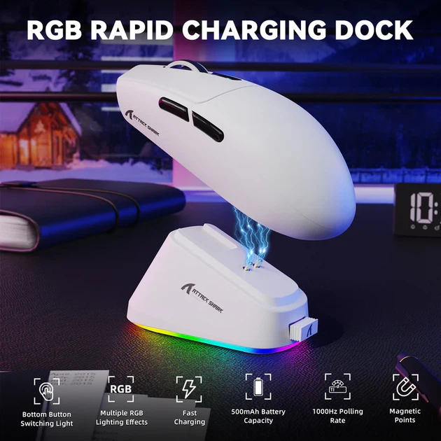 Профессиональная игровая мышь ATTACK SHARK G3 PRO | 3 режима подключения | Dock-станция - изображение 3
