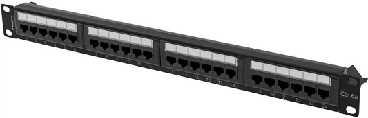Panel krosowy Lanberg Patch Panel 24 port 1U kat.6A UTP czarny z organizerem kablowym (PPUA-1124-B) - obraz 2