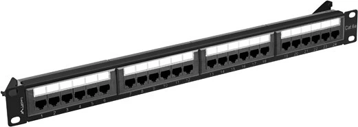 Panel krosowy Lanberg Patch Panel 24 port 1U kat.6A UTP czarny z organizerem kablowym (PPUA-1124-B) - obraz 3