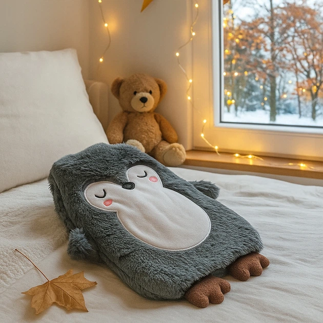 Грілка гумова Altom Design у плюшевому чохлі Penguin Пінгвін 1 л (17080011437) - Фото 4 Грілка гумова Altom Design у плюшевому чохлі Penguin Пінгвін 1 л (17080011437) - изображение 4