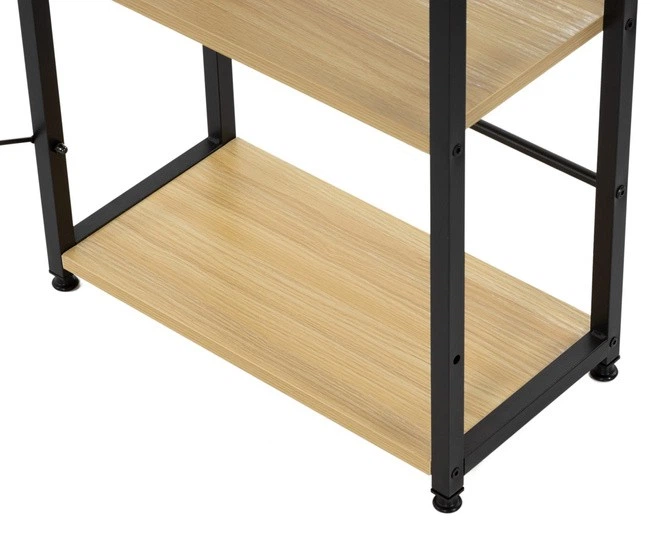 Biurko komputerowe SPRINGOS HF0047 regał z półkami Jasnobrązowy (5908455305051) - obraz 4