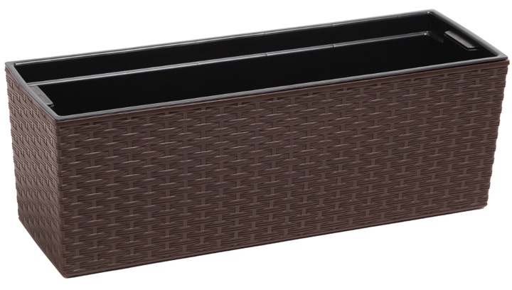 Горщик Балконна скринька Kadax Begonia Rattan з ручками 19x56 см Мокка (5903699428955) - зображення 2