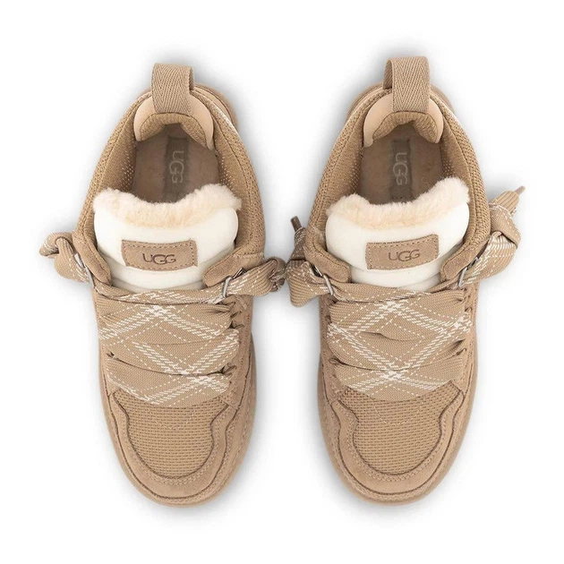 Женские зимние угги кроссовки бежевые UGG Lowmel Sneaker Beige 36р - 22.5см - изображение 5