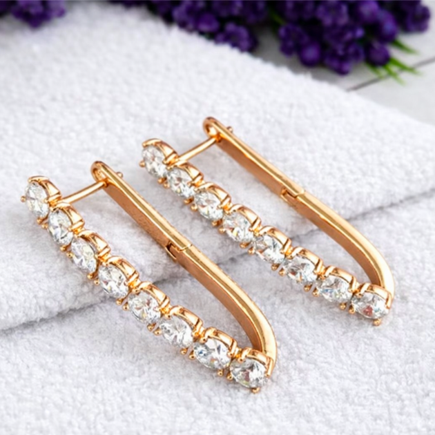 Серьги Xuping Jewelry длина 3.2см ширина 4мм медицинское золото позолота 18К стрелы с648 - Фото 1 Серьги Xuping Jewelry длина 3.2см ширина 4мм медицинское золото позолота 18К стрелы с648 - изображение 1