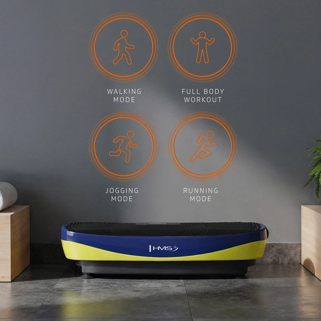 Вібраційна платформа HMS SVP11 з 3D‑накладкою та 2 двигунами Чорний з синім (5908261686405) - зображення 6