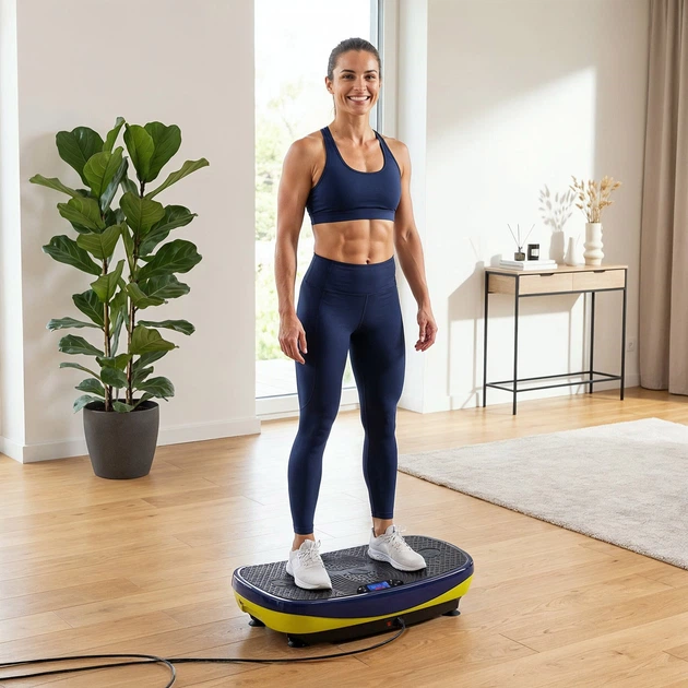 Вібраційна платформа HMS SVP11 з 3D‑накладкою та 2 двигунами Чорний з синім (5908261686405) - зображення 12