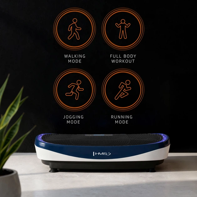 Вібраційна платформа HMS SVP13 з 3D‑накладкою та 2 двигунами Синій з білим (5908261686412) - зображення 8