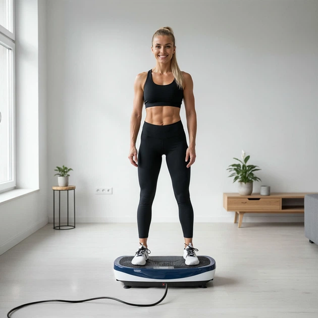 Вібраційна платформа HMS SVP13 з 3D‑накладкою та 2 двигунами Синій з білим (5908261686412) - зображення 13